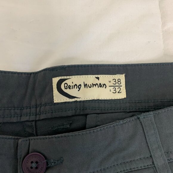 NWT Being Human Mens Charcoal Cargo Chinos - Picture 9 of 13
